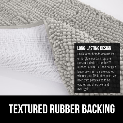 Alfombra Baño Absorbente De Felpilla Extra Suave Gris Claro