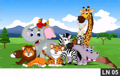 Imagem 5 de 6 de Painel De Festa Aniversário Safari Baby 2,00x2,00m Lona