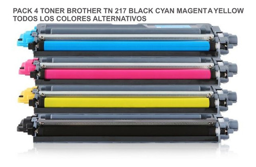 Pack 4 Colores Brother Tn217 Compatibles Nuevos Envio Gratis