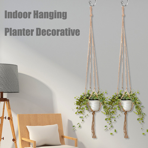 Colgador De Plantas, Maceta Con Cuerda De Algodón Para Pared