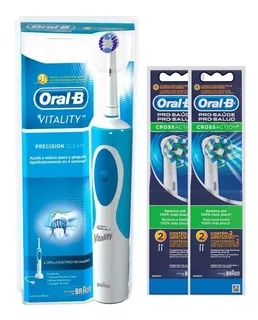 Kit Escova Elétrica Oral-b Vitality + Refil Crossaction 2uni