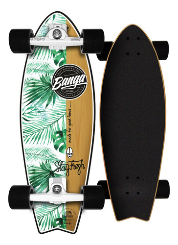 40% Off - Surfskate Banga Boards Oficial - Modelo Fishtail - Maple - Simulador De Surf - Carver Skate Cruiser Longboard