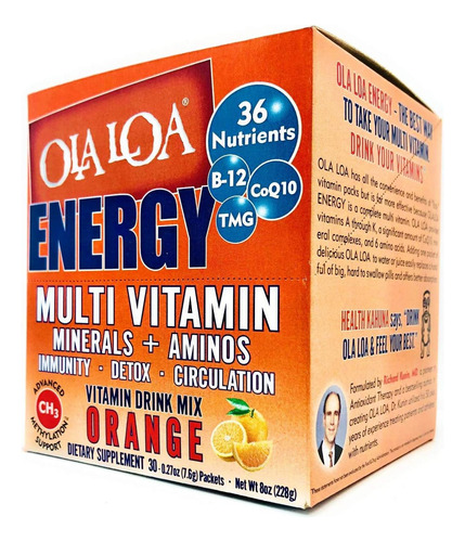 Ola Loa: Energizante Naranja Con Vitaminas Y Aminoácidos
