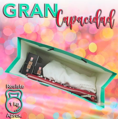 Imagen 4 de 7 de Set 3 Piezas Bolsa De Regalo Mediana Tipo Boutique Grace