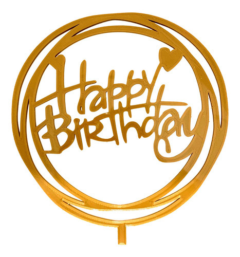 Topo De Bolo Decoração Festa Happy Birthday Aniversário 3d