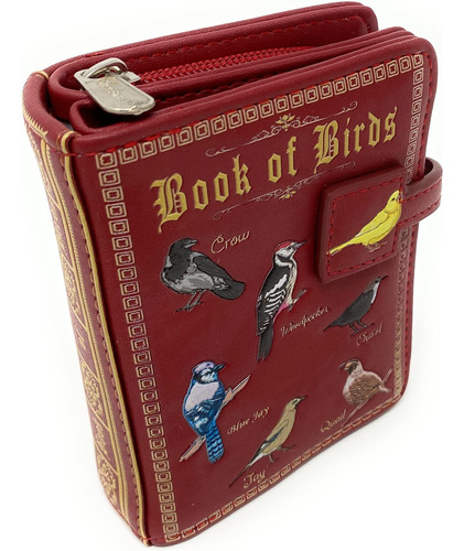 Cartera Shag Wear Book Of Birds Para Mujer, Color Rojo Media