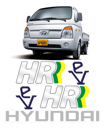 Kit Adesivos Caminhão Hyundai Hr Ev Capô + Lateral Resinado