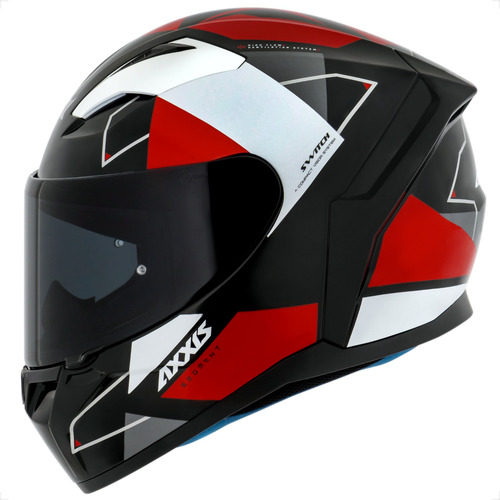 Capacete Axxis Segment Switch B5 Brilho Vermelho Preto