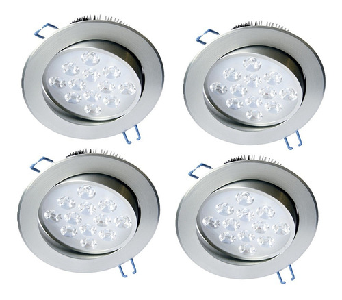 Pack X4 Focos Led Interior Embutido Foco Embutido Led 12w