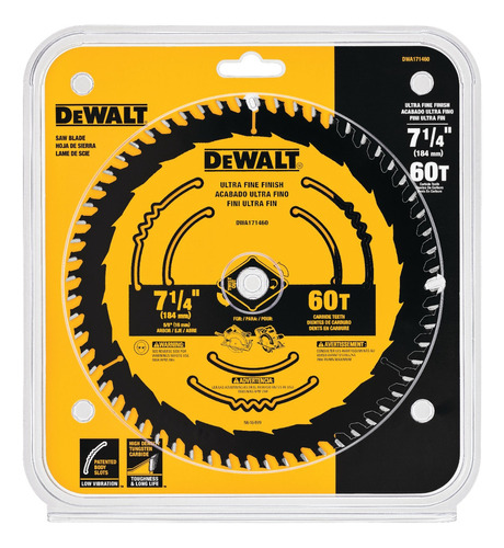 Disco De Sierra Dewalt Dwa171460 7-1/4 Pulgadas 60 Dientes 