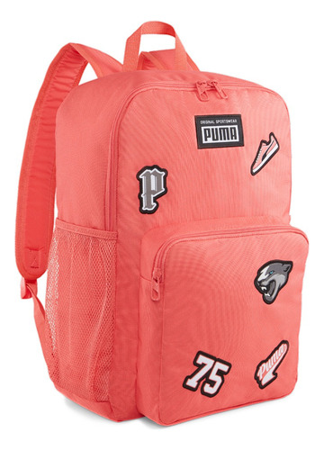 Mochila Puma Patch, mochila, cor rosa, design de tecido liso