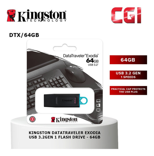 Pen Drive Kingston 64gb Dtx Usb 3.2 Exodia