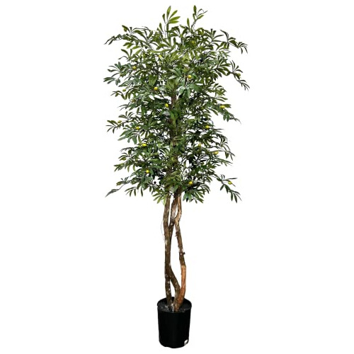 Árbol Artificial De Olivo De 6.5 Pies Troncos De Mader...
