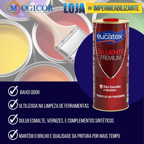 Imagem 2 de 3 de Aguarrás Solvente 900ml Premium Diluente P/ Esmalte E Verniz