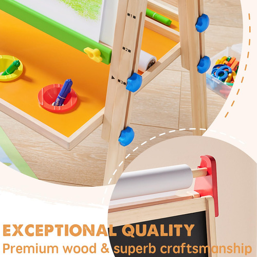 Easel Tiny Land Para Niños Con 2 Rollos De Papel De Dibujo D