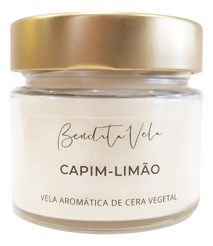 Imagem 2 de 2 de Vela Aromática Vegetal Capim Limão 140 G Bendita Vela