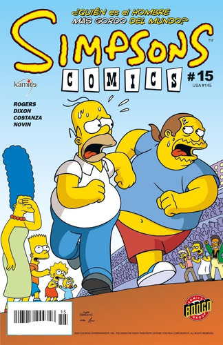 Simpsons Comics 15, De Matt Groening / Chuck Dixon / Eric Rogers. Editorial Kamite, Tapa Blanda En Español, 2015