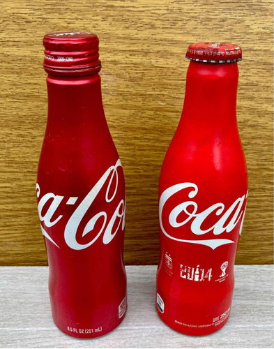 Lote De 2 Botellas De Coca Cola De Aluminio Con Contenido!!!