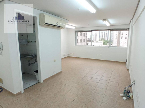 Imagem 3 de 7 de Sala Comercial À Venda Em Moema, Edifício New Office Center, Sala Ampla Com Ótima Iluminação, 1 Banheiro, Ar Condicionado, 1 Vaga, 32 M², São Paulo. - Sa0552