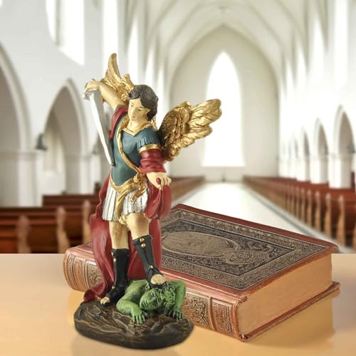 Estatua San Miguel Arcángel Miguel Derrota Lucifer 13.5 Cm