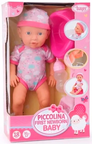 Imagen 8 de 10 de Piccolina Muñeca Bebe Recien Nacido Bay 30cm 9302300 Bigshop
