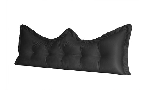 Almofada Encosto Coroa Queen 160 Cm Preto Lisa