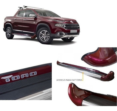 Estribo Personalizado Vermelho Colorado Fiat Toro 2016 2019