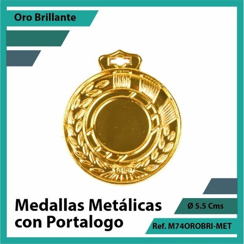 Medallas En Cali Con Portalogo Oro Metalica M74oro
