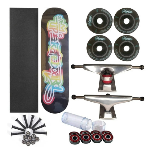 Skate Profissional Neon Black Upskateboard Rodas Mentex