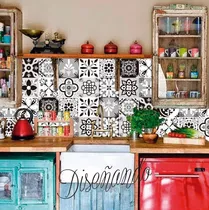Comprar Azulejos En Vinilo Decorativo 15x15 Calcáreos Blanco Y Negro