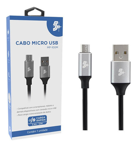 Cabo Cel. Aluminum Premium Usb 3.0 P/ V8 1.2m Mp- 100m 5+