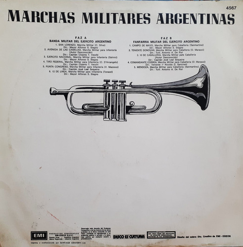 Banda Militar De Ejército Argentino - Marchas Militares Lp B (Usado)