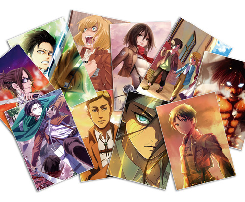 Pack 10 Poster Attack On Titan - Shingeki No Kyojin - Anime