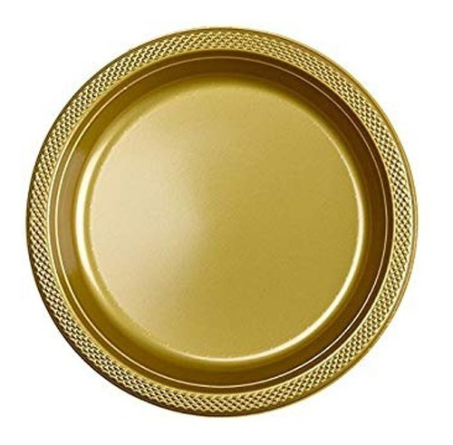 20 Platos Extragrandes 10in Oro Dorado Alimentos Desechables