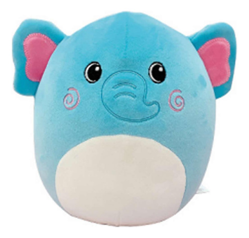 Pelúcia Macia Antialérgica Elefante Azul Bebê Tam M 20cm