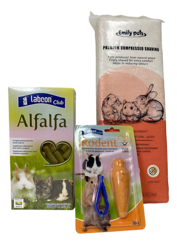 Alfalfa Alimento P/roedores + Viruta + Bloque Proteico