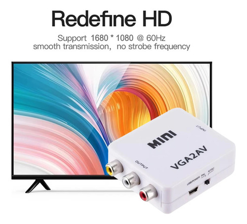 Convertidor De Adaptador Vga A Av