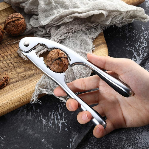 Pinza Quebrador Nueces Cascanueces Abre Frascos Acero Inox Color Plateado