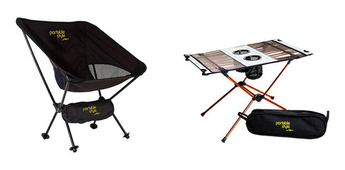 Combo Cadeira+mesa Portátil Camping - Praia - Portable Style