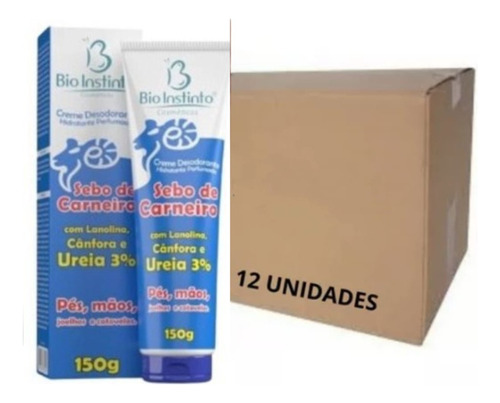 12 Sebo De Carneiro Creme Desodorante C/ureia E Lanolina 150