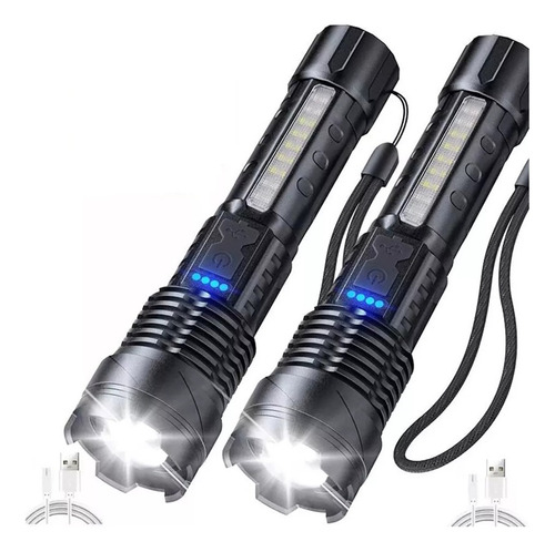 2 Linternas De Titanio Táctico Láser Pro Camping Trilha Led