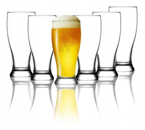 Pack X6 Vasos Para Cerveza Pinta Lav Brotto 565ml Bebidas Color Transparente