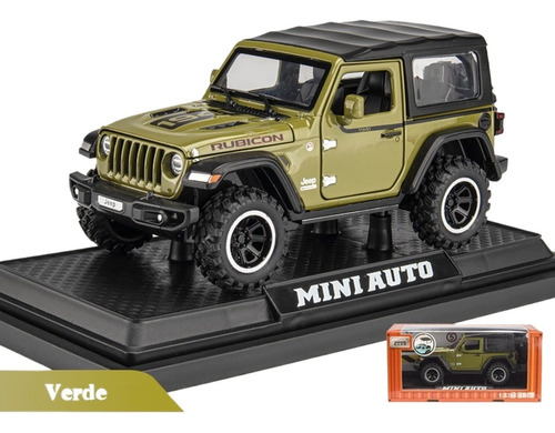 Jeep Wrangler Rubicon Miniatura Metal Coche Con Luz Y Sonido