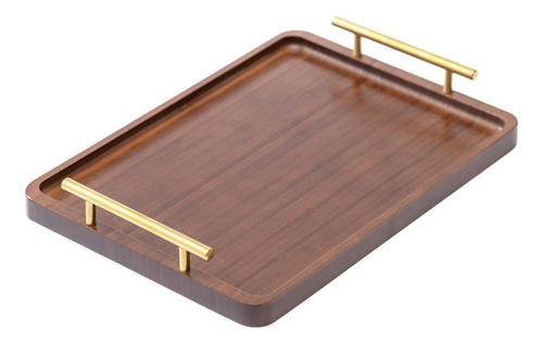 Para Bandeja Decorativa De Madera Para Servir Con Asas,