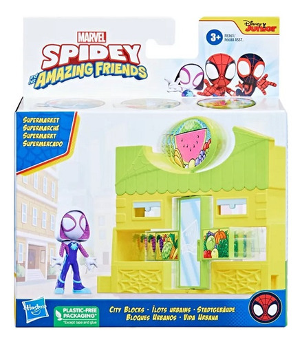 Playset Plk Spidey City Blocks Supermercado Amazing Friends