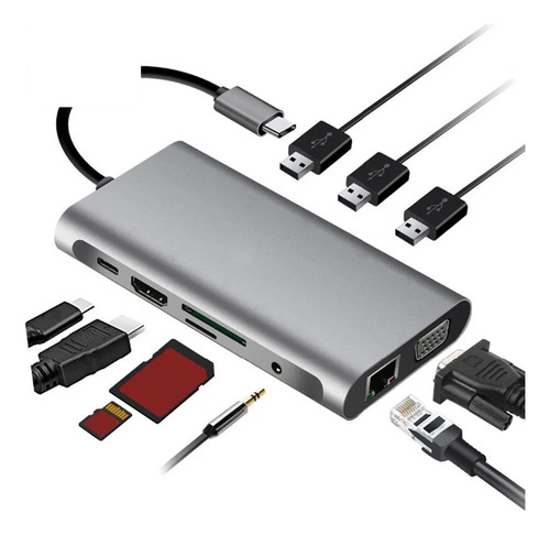 Adaptador Hub Usb C Hdmi Red Chromecast Google Tv Ethernet