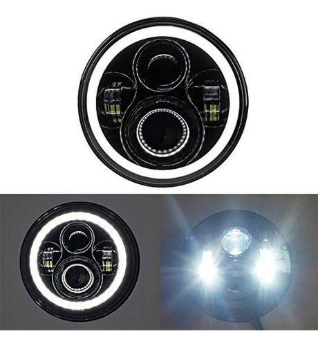 Faros Led De 7 Pulgadas Con Halo Drl Blanco, Compatible Con 