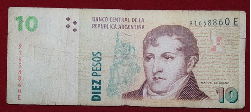 Billete 10 Pesos Serie E 2003 Prat Gay Camaño Bottero 3416