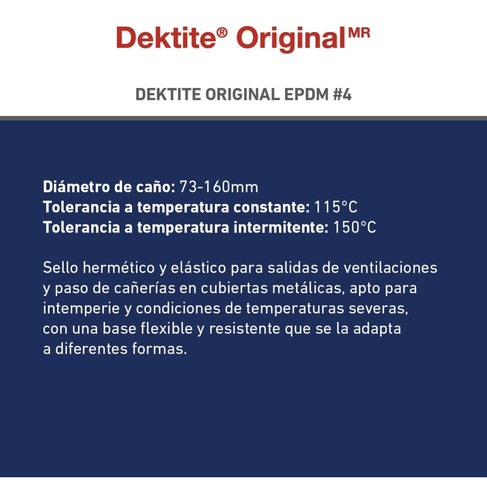 Imagen 9 de 10 de Pasa Techo Chapa Dektite Original # 4 Epdm