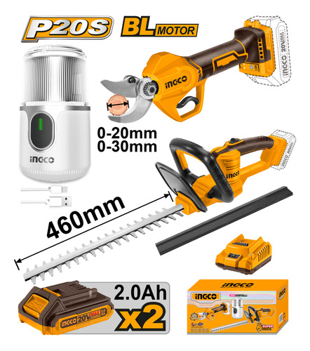 Combo De Tijera De Poda A Bateria Brushless + Cortacerco